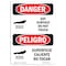 Signmission OSHA Sign, Hot Surface Do Not Touch Bilingual, 5in X 3.5in Decal, 3.5" W, 5" H, Bilingual Spanish OS-DS-D-35-VS-1363 - alternate 1
